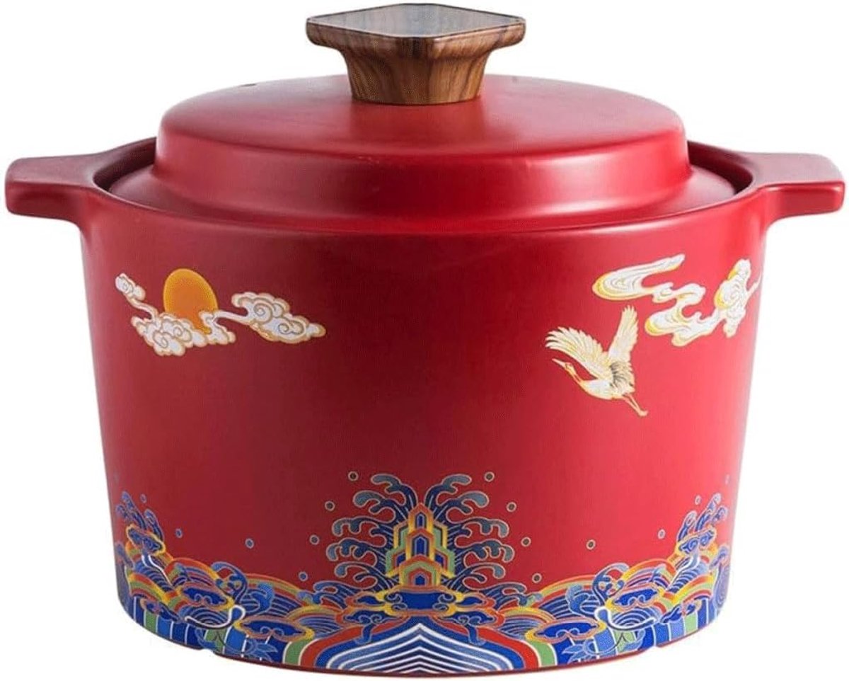 Slow Cooker Ceramic Pot Household Open Fire Ceramic Soup Pot China-chic Gas High Temperature Small Pan Rice Casserole - ShopVlot