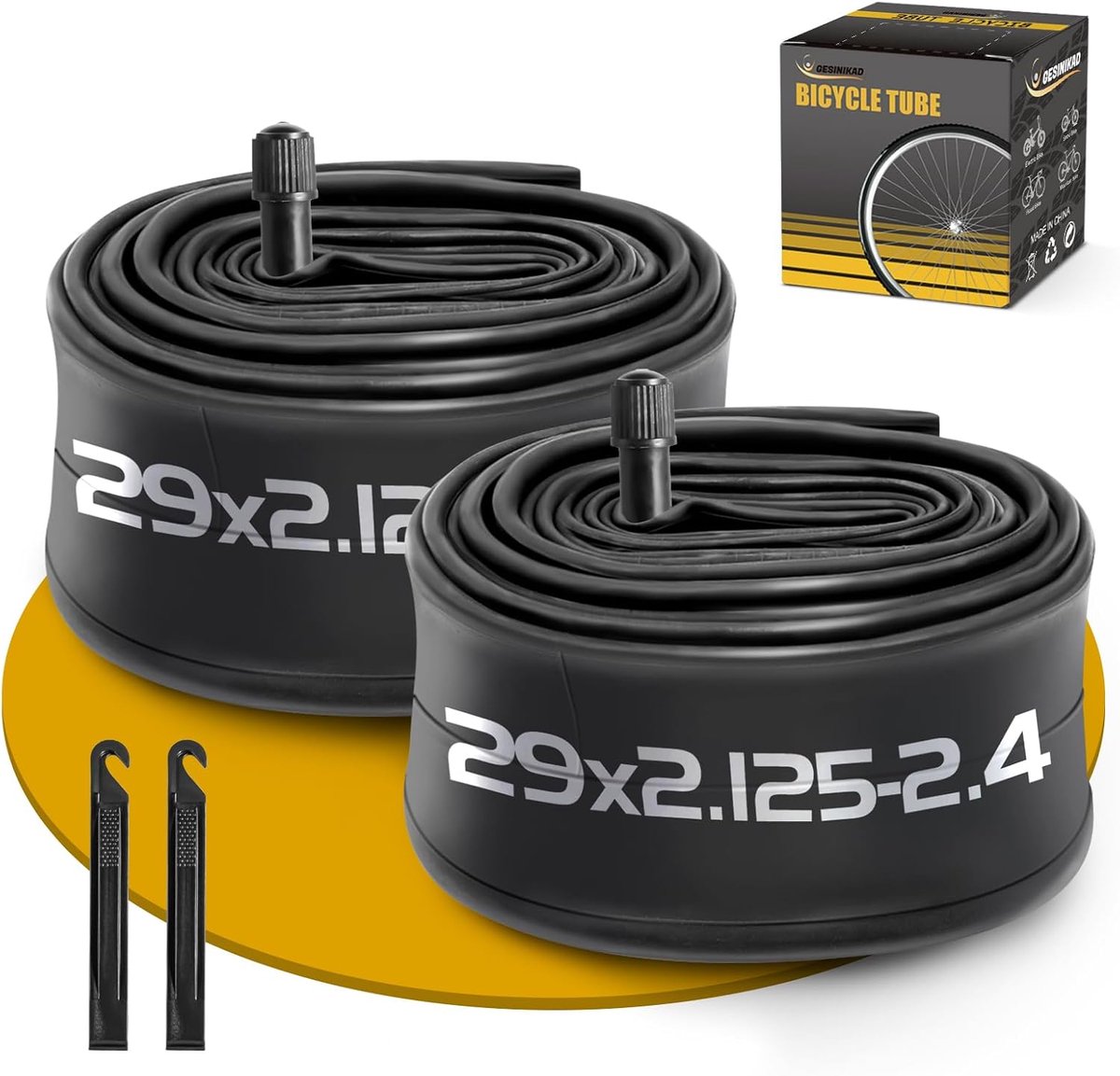 Set of 2 29 Inch Bicycle Inner Tubes Compatible Tire Hose 29 x 2.125/2.2/2.25/2.3/2.3/2.35/2.4, 29 Inch Inner Tube for - ShopVlot