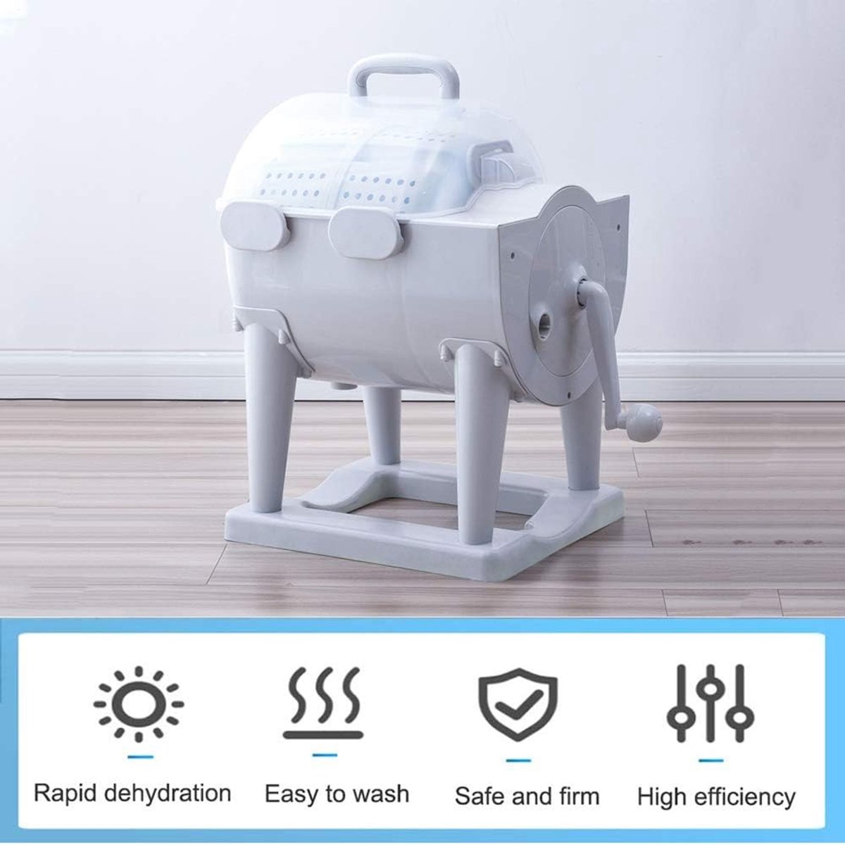 Manual Portable Turbine Dryer, Hand Turbine Washing Machine, Non Electric Travel Washing Machine, Spin Combination - ShopVlot
