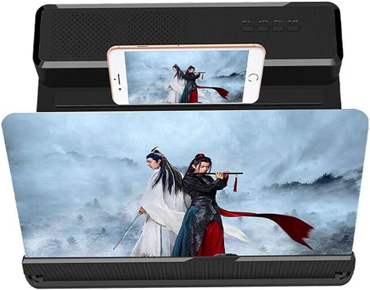 Opvouwbare telefoon scherm vergrootglas standaard met Bluetooth luidspreker, 3D HD Smart Phone Screen versterker - ShopVlot