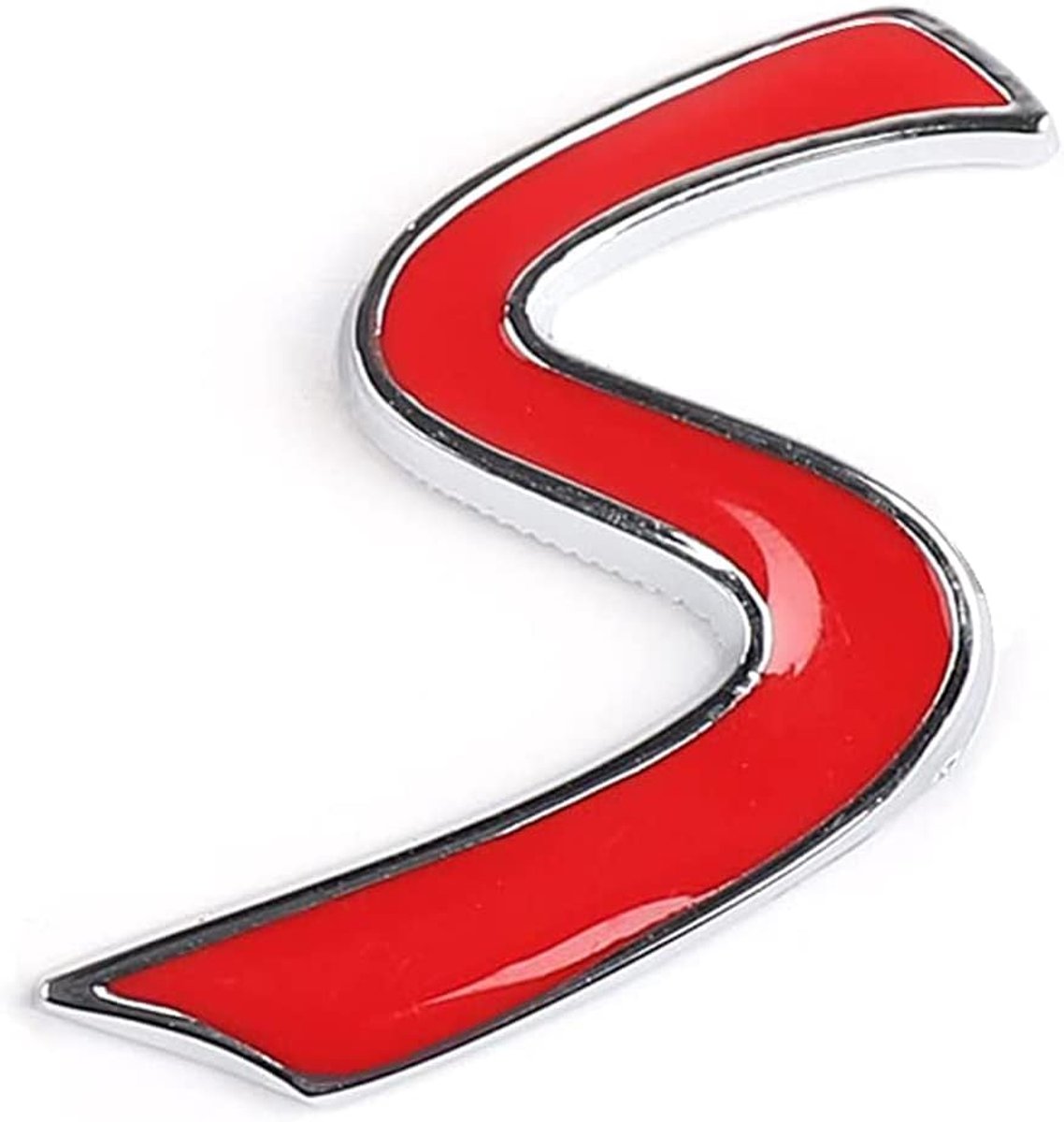 S Embleem Zilveren Letter 3D Badge Lettering Decal Vervanging Sticker Universele Kofferbak Deksel Luik Achterklep - ShopVlot