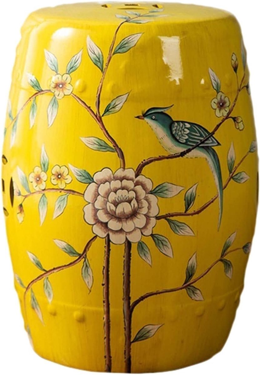 Decorative Garden Stools, Ceramic Drum Stools for Outdoor, Household Stools, Portable Tables, Living Room Decorations - ShopVlot