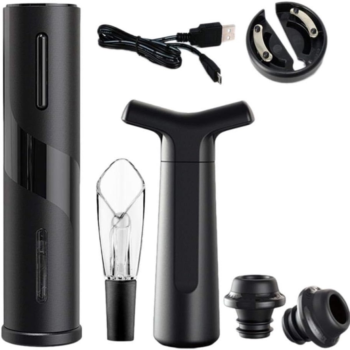 Electric Wine Opener Wine Openerhot Sale USB Electric Wine Bottle Opener Corkscrew Foil Cutter Decanter Set Automatic - ShopVlot