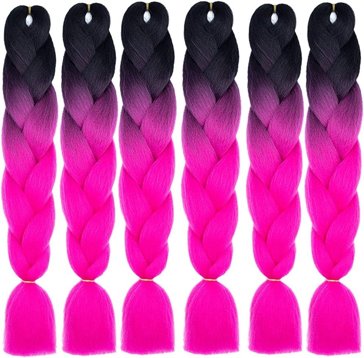 Kanekalon Synthetic Hair Ombre Braiding Extensions Pack of 6 Jumbo Braids Hair Extensions 24" Afro Braiding Box Braid - ShopVlot