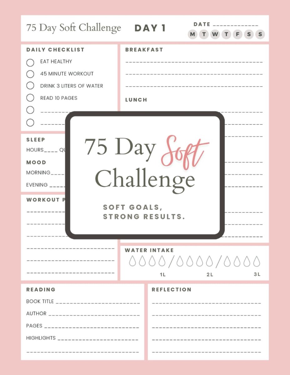 75 Day Soft Challenge Journal: A Daily Challenge Tracker to Build Healthy Habits, Boost Wellness, and Embrace Progress - ShopVlot
