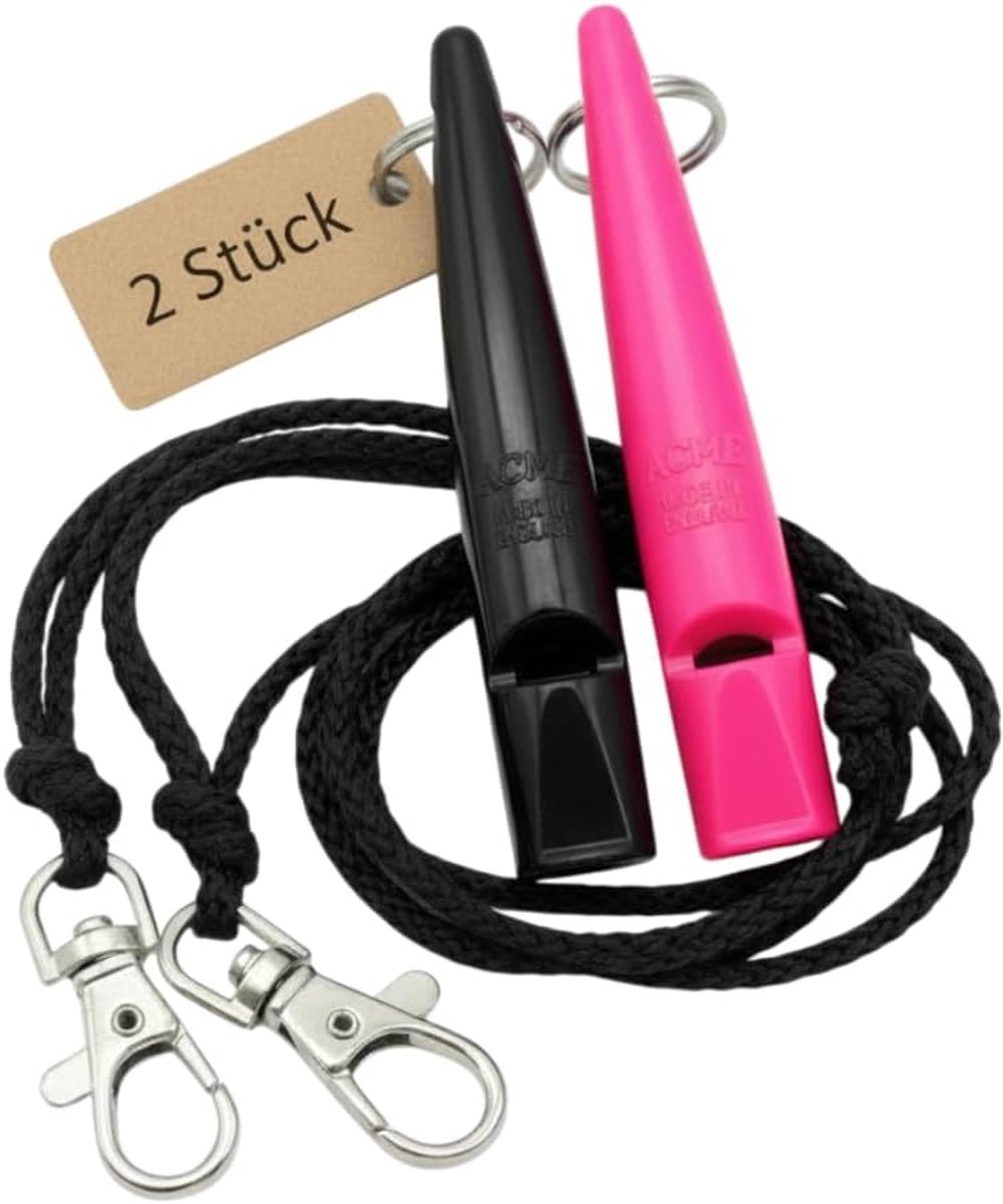 ACME Dog whistle No. 210.5 with whistle strap - in double pack - 2 whistles including 2 straps - Ideal for callback - ShopVlot