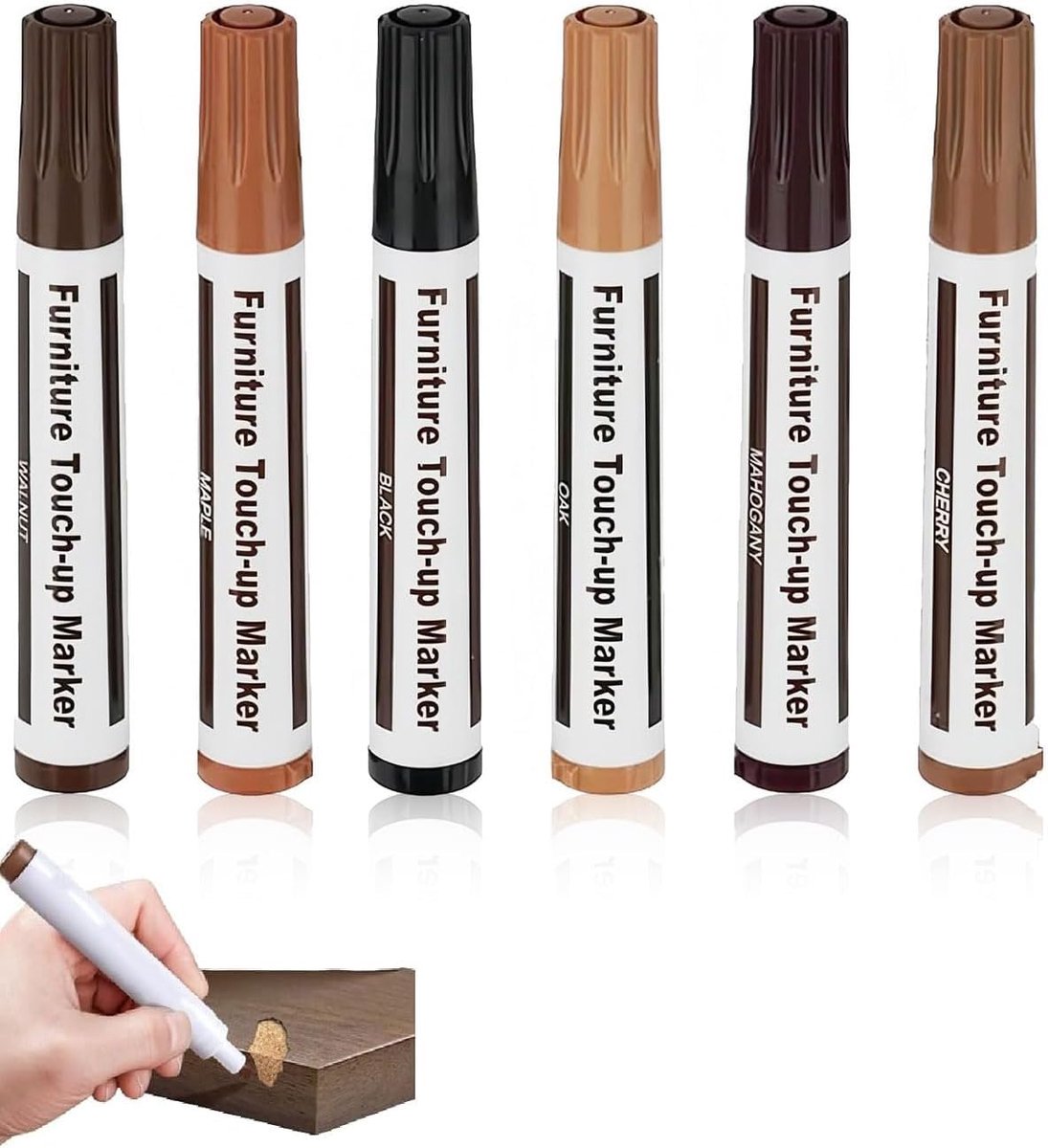6er Set Möbelreparatur Holzmarker, holzreparatur set,Retuschierstift für Holz, Möbelreparaturstift, Holzmarker für - ShopVlot