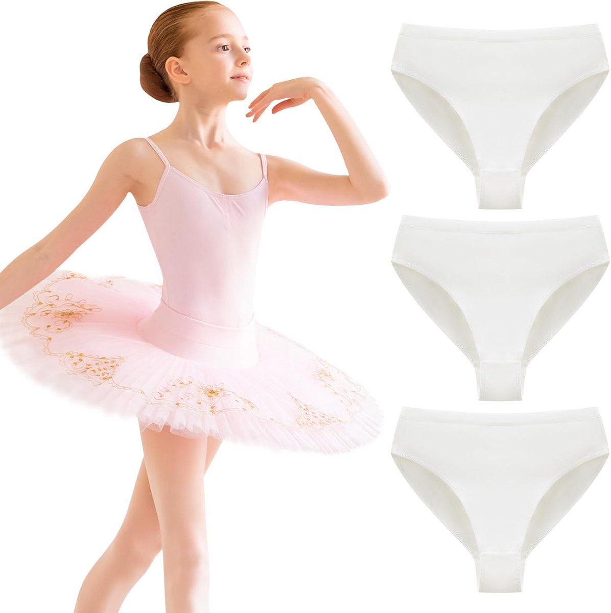 Domee Girls' Ballet Pants, Gymnastics, Cotton Gymnastics, Pack of 3 - ShopVlot