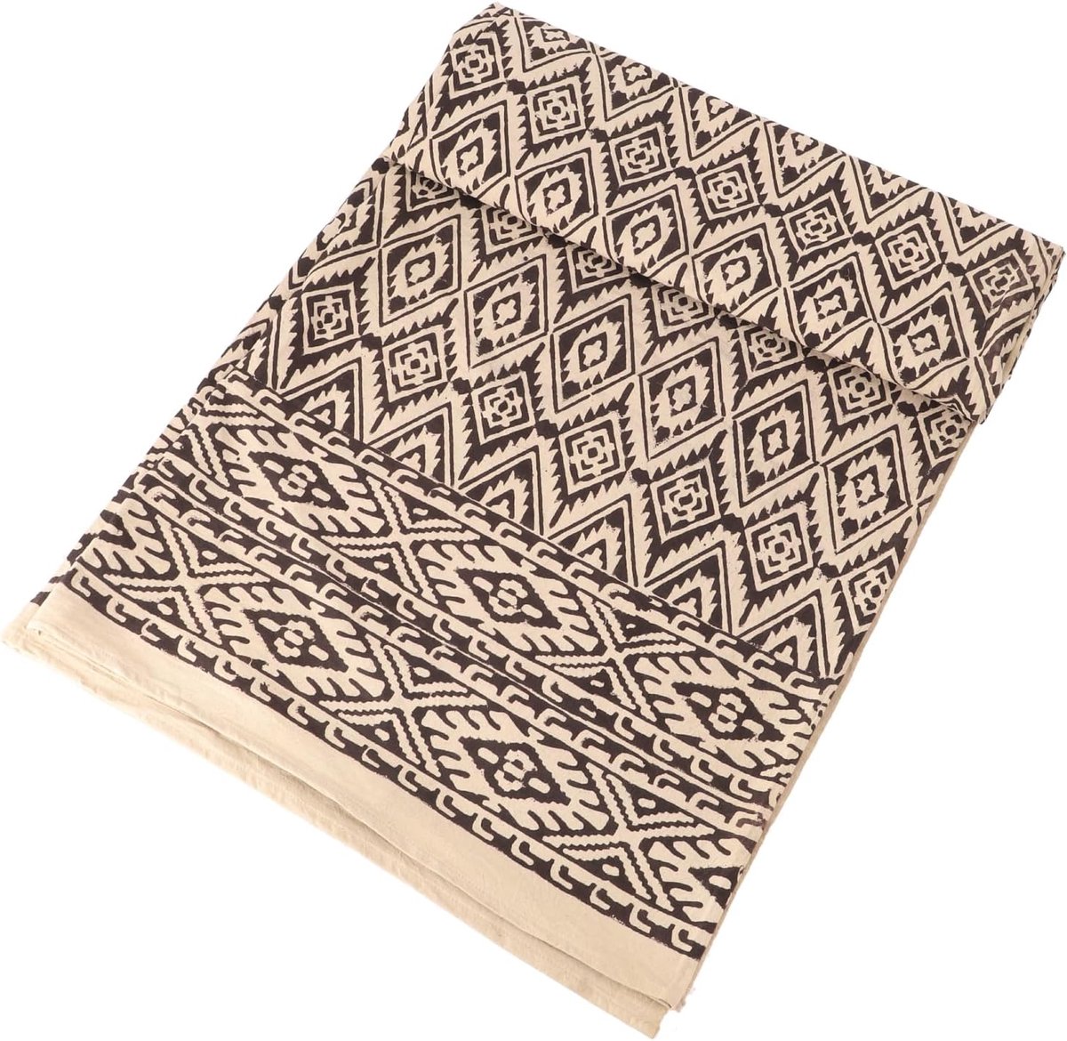 Guru-Shop Block Print Bedspread, Bed Sofa Throw, Handmade Wall Wallpaper, Wall Scarf - ShopVlot