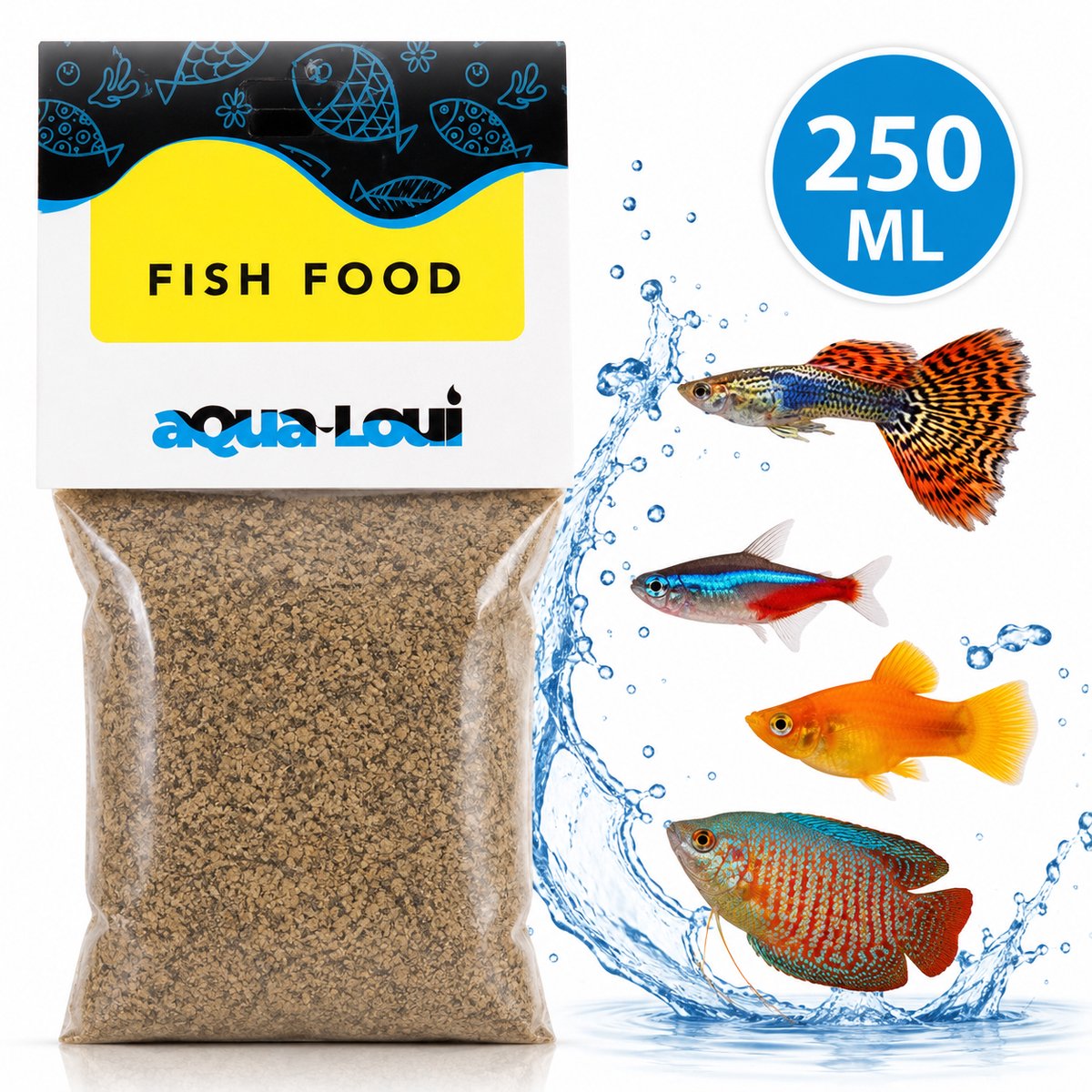 Aqua-Loui® - Gedroogde Watervlooien (Daphnia) - Visvoer voor Tropische & Koudwatervissen - 100% Natuurlijk - Eiwitrijk Vissenvoer - 250 ml
