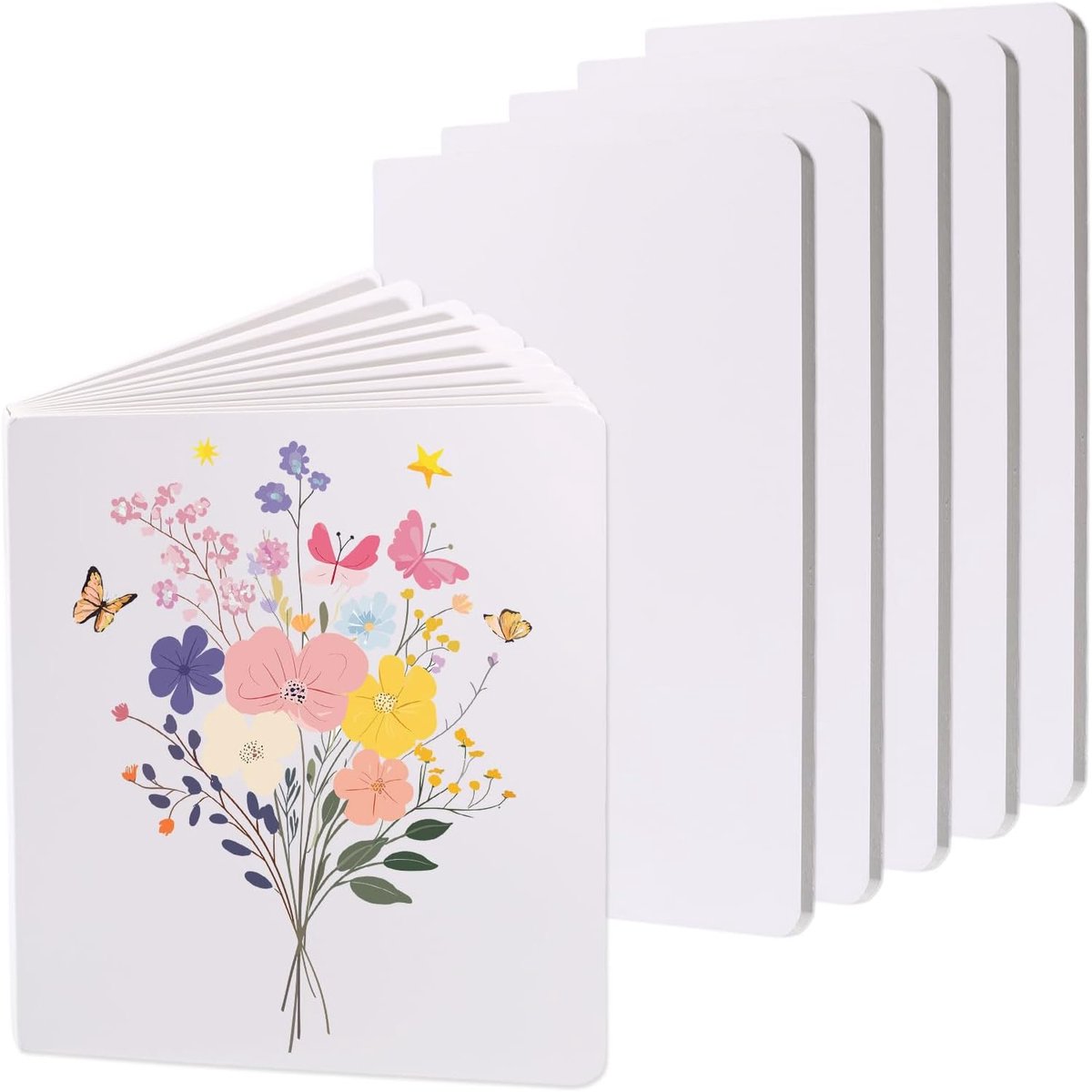 CHGCRAFT 4Pcs 10 Sheets Blank Board Book Hardcover Blank Notebook White Art Drawing Sketch Book for Sketching Drawing - ShopVlot