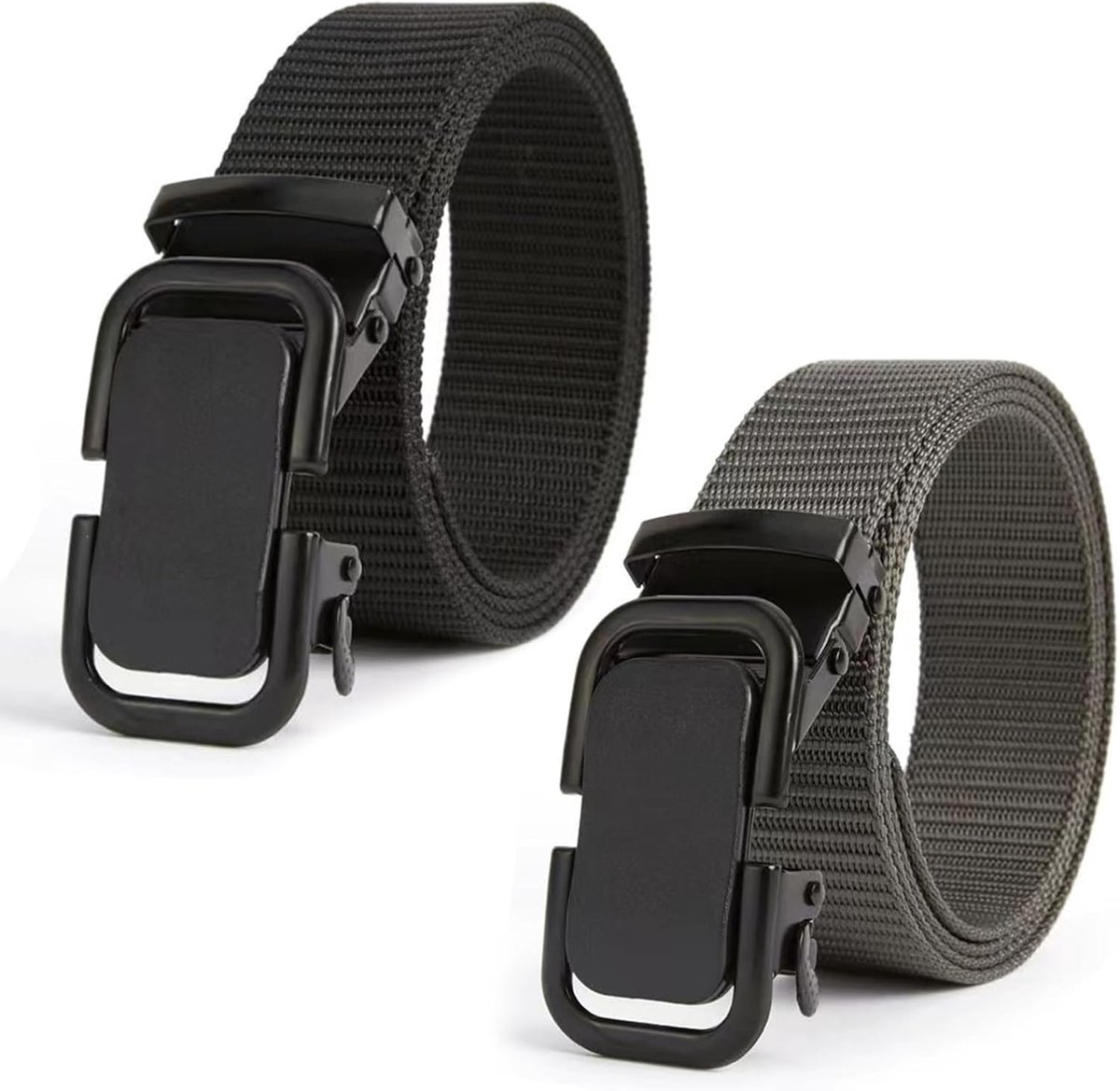 2 Pieces Men's Belt - Robust Fabric Men Work Belt, Stepless Adjustable Belt for Men, Military Belt or Pants Belt for - ShopVlot