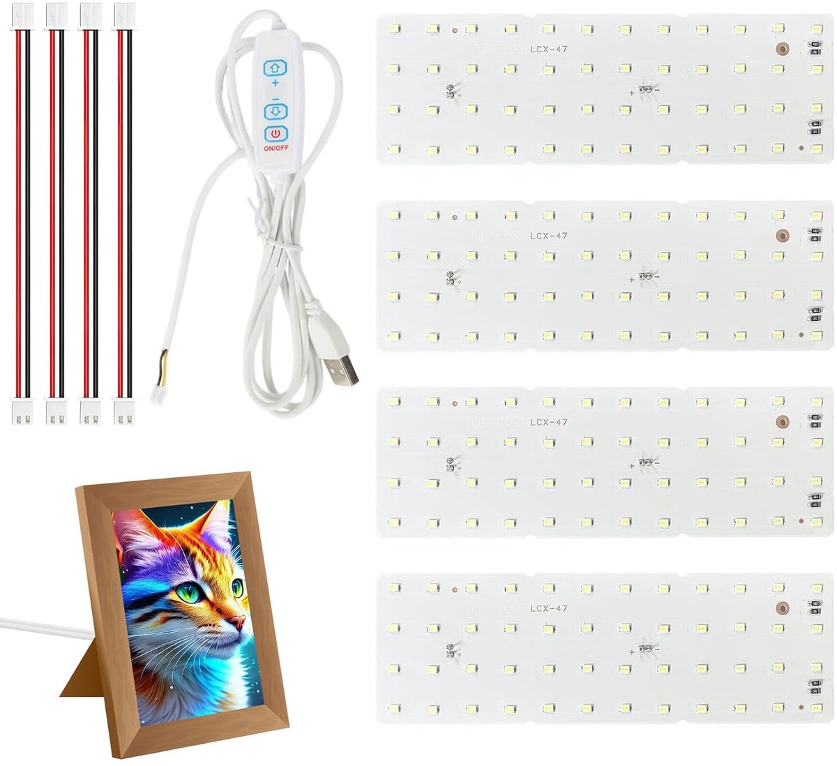 CMYK Lithophane LED Backlight Set, 4 Pcs PCB Light Panel with USB Cable, Compatible with Bambu Lab A1/A1 - ShopVlot