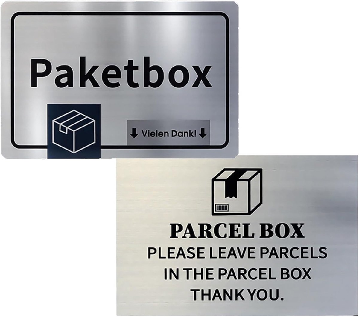 Pakketdoosbordje, 2 stuks, rechthoekig, zelfklevend, voor pakketontvangst, weerbestendig, voor meer orde aan de - ShopVlot