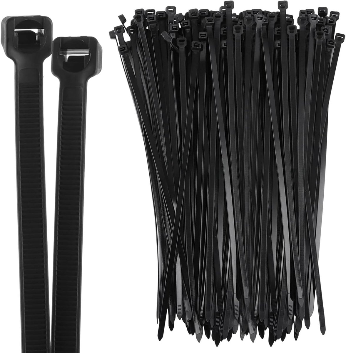 Kabelbinders, 200 stuks, 450 mm, extra breed, 8,8 mm, zwart, industriële kabelbinders, zware belasting, groot voor - ShopVlot