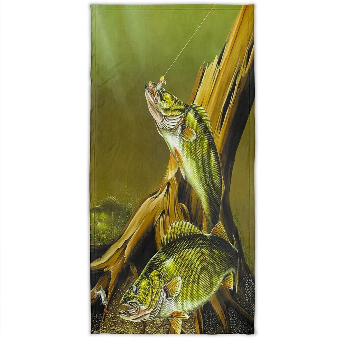 Bath Towel Amazon Fish Fish Green 70cm x 140cm Beach Towel - ShopVlot