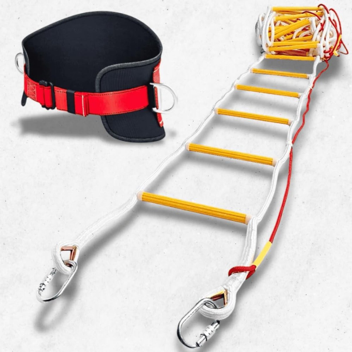 ISOP Fireproof Rescue Ladder 10m for 4-storey Houses - Fire Ladders with Hook and Seat Belt - ShopVlot