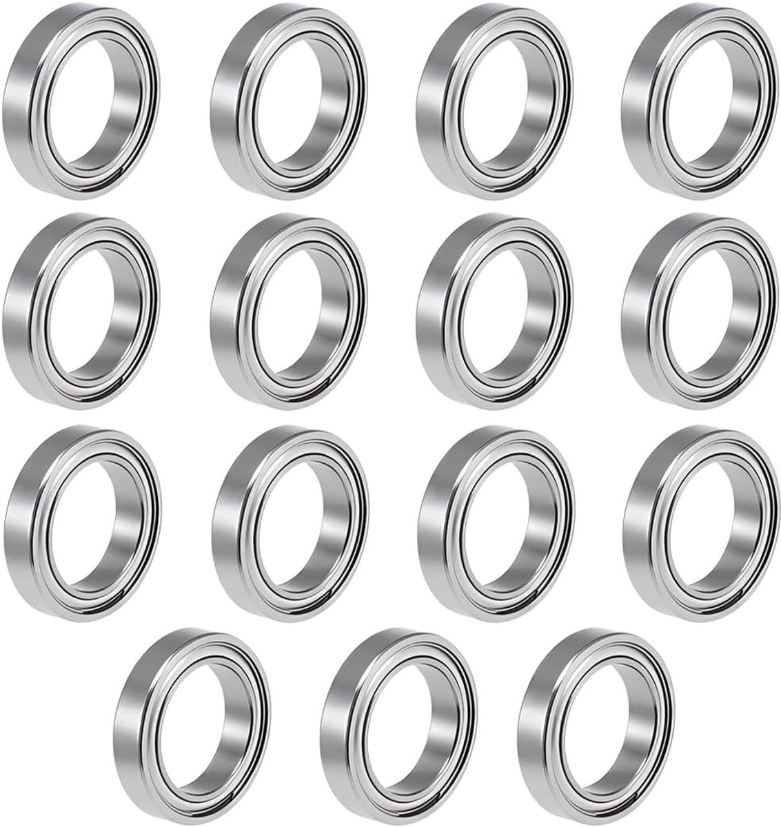 Mr128Zz Kogellagers, 15 stuks, 8 mm x 12 mm x 3,5 mm, dubbel beschermde kogellagers voor doe-het-zelf draaibanken - ShopVlot