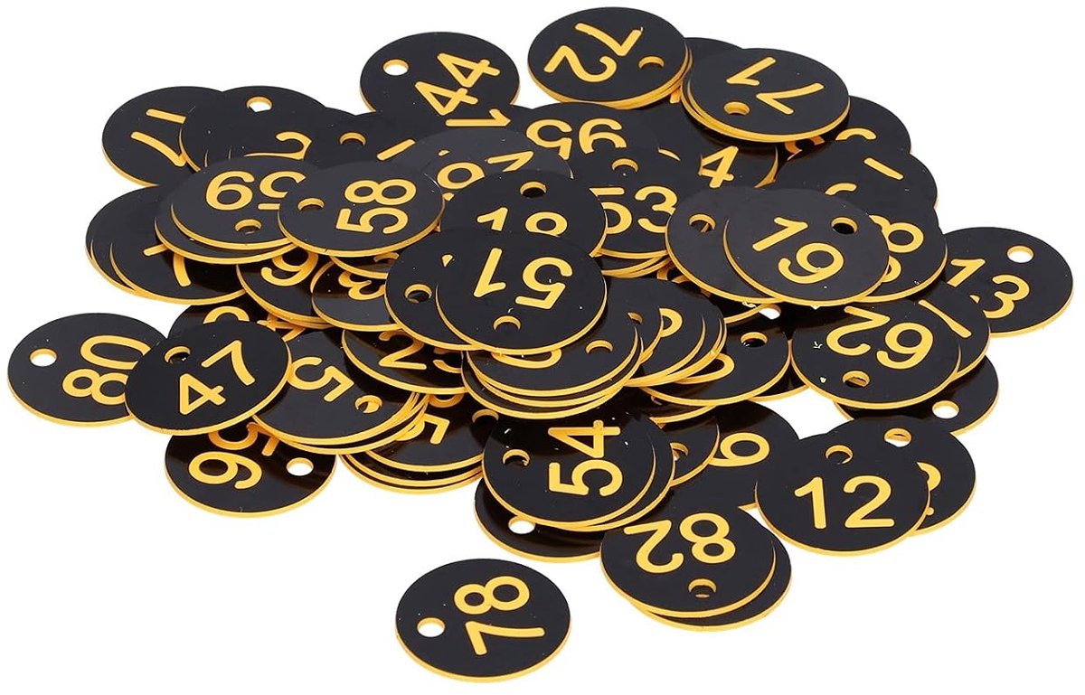 Pack of 100 Round Number Labels, Effective and Practical Handle Labels, Beehive Marker Boards with Hole for Farm - ShopVlot