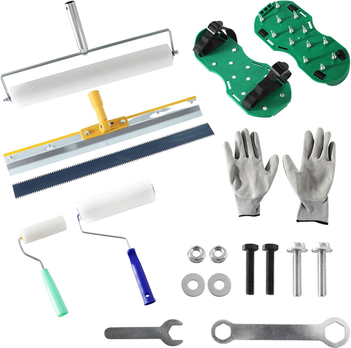 Complete Set Vloercoatingsgereedschap: Roller, Ontluchtingsroller en Schoenenset voor Cement