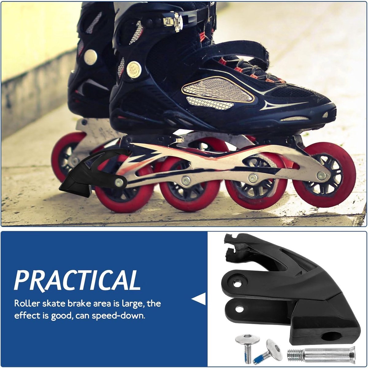 Angoily Inline skate remstopper-vervanging, antislip veiligheidsremstopper voor rolschaatsen en inline skates - ShopVlot