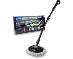 Autowasborstel Telescopisch 120 cm - Uitschuifbare Wasborstel Auto met Steel - Zachte Microvezel Chenille, Lakveilig - FoamGrip Pro