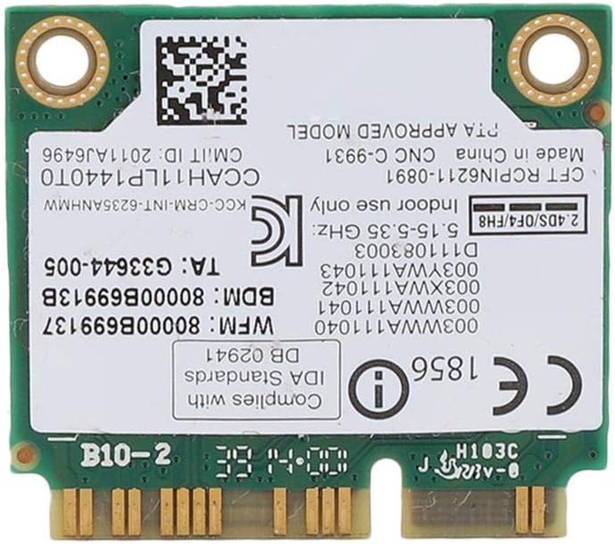 ASHATA WiFi Card, WiFi Wireless Card for Centrino Advanced-N 6235ANHMW, 2.4G/5G Dual Band Wireless Network Card 300M - ShopVlot