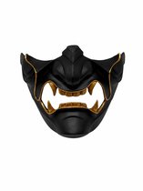 Japans Oni Halfmasker Zwart Goud – Samurai Demon Masker met verstelbare riempjes – Cosplay & Halloween