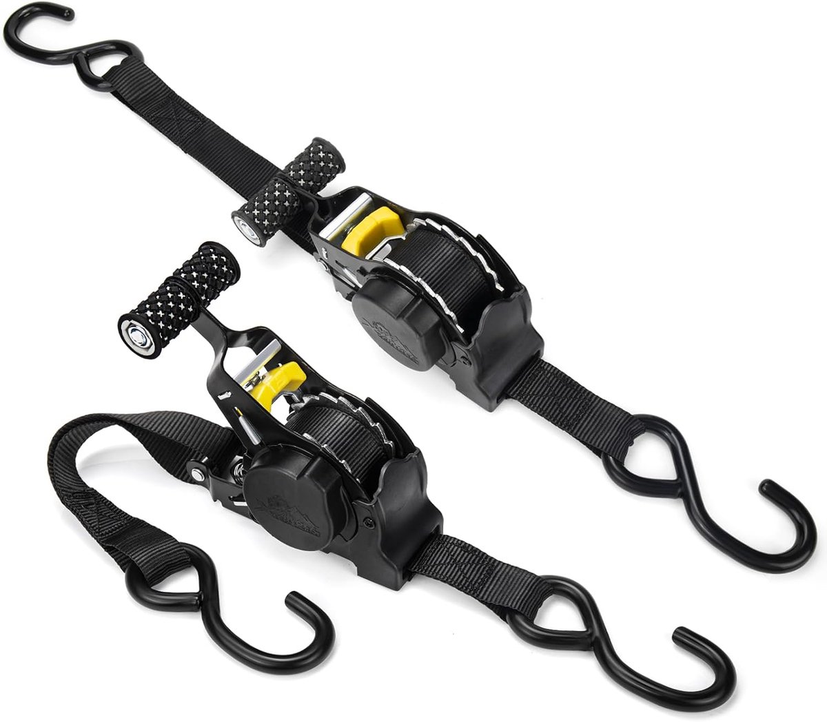 Retractable ratchet lashing straps, automatic retractable ratchet lashing strap, pack of 2, 330 cm x 25 mm - ShopVlot