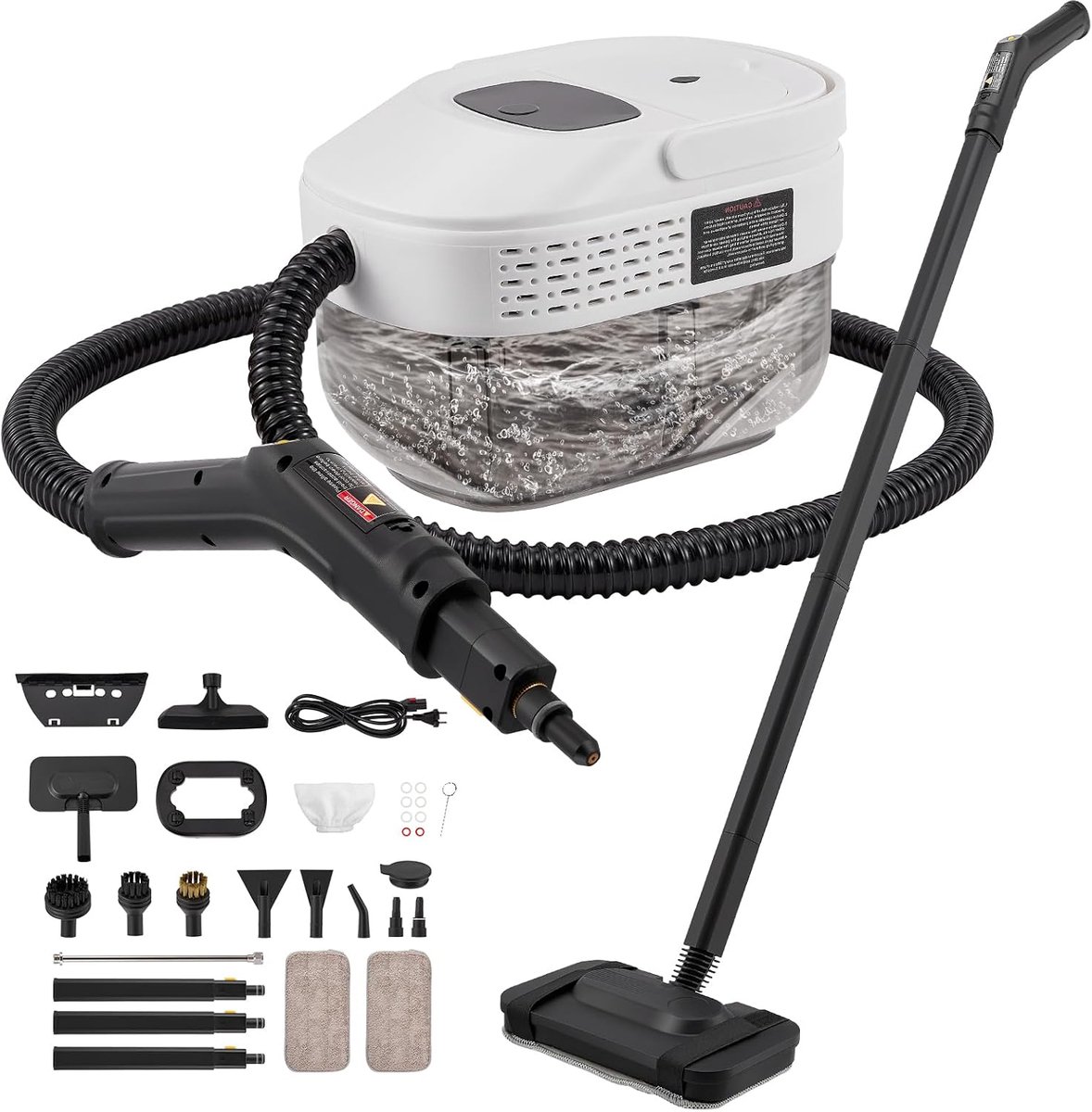 Stoomreiniger met 1,6 liter tank, 2500 W handstoomreiniger, 3 bar druk & 105 °C hogedruk-stoomreiniger, hete stoom - ShopVlot
