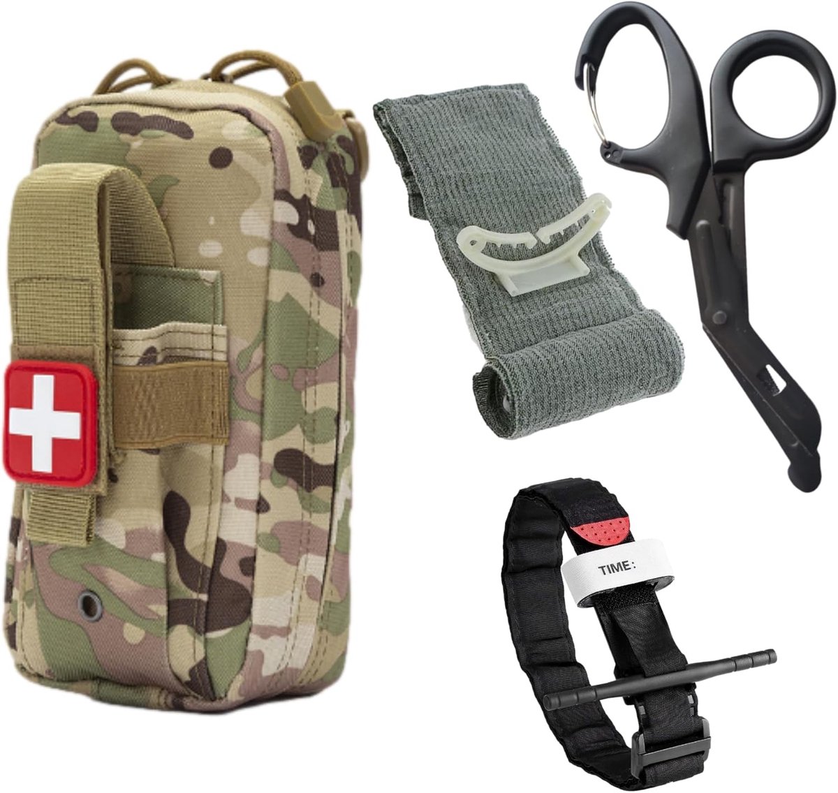 IFAK Tactical First Aid Kit Military Complete CAMOUFLAGE Included Israeli Compressive Bandage/Tourniquet - ShopVlot