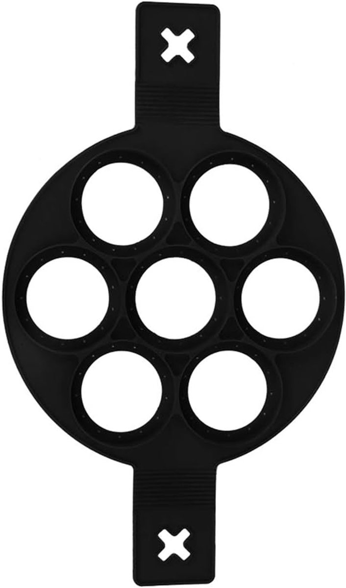 Pancake Mould, Black Kitchen Non-Stick Coating Eggs Pancake Mold With Handles, Silicone Molds DIY Baking Tools - ShopVlot