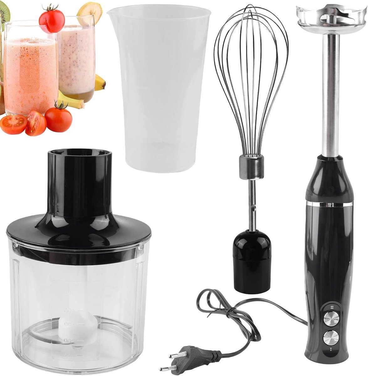 Electric Hand Blender, Hand Blender, Set 500 W, Puree Bar with Turbo Function and Speed Control, Electric - ShopVlot