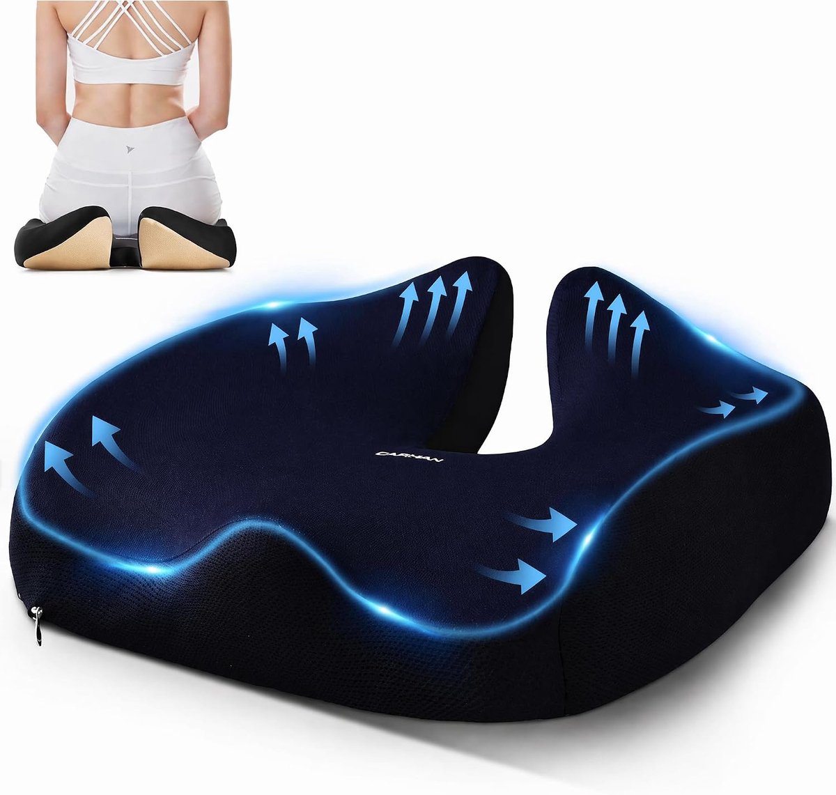 Ergonomic Seat Cushion for Office Chair, Orthopedic Seat Cushion, Pressure Relief, Memory Foam, Coccyx Cushion for - ShopVlot