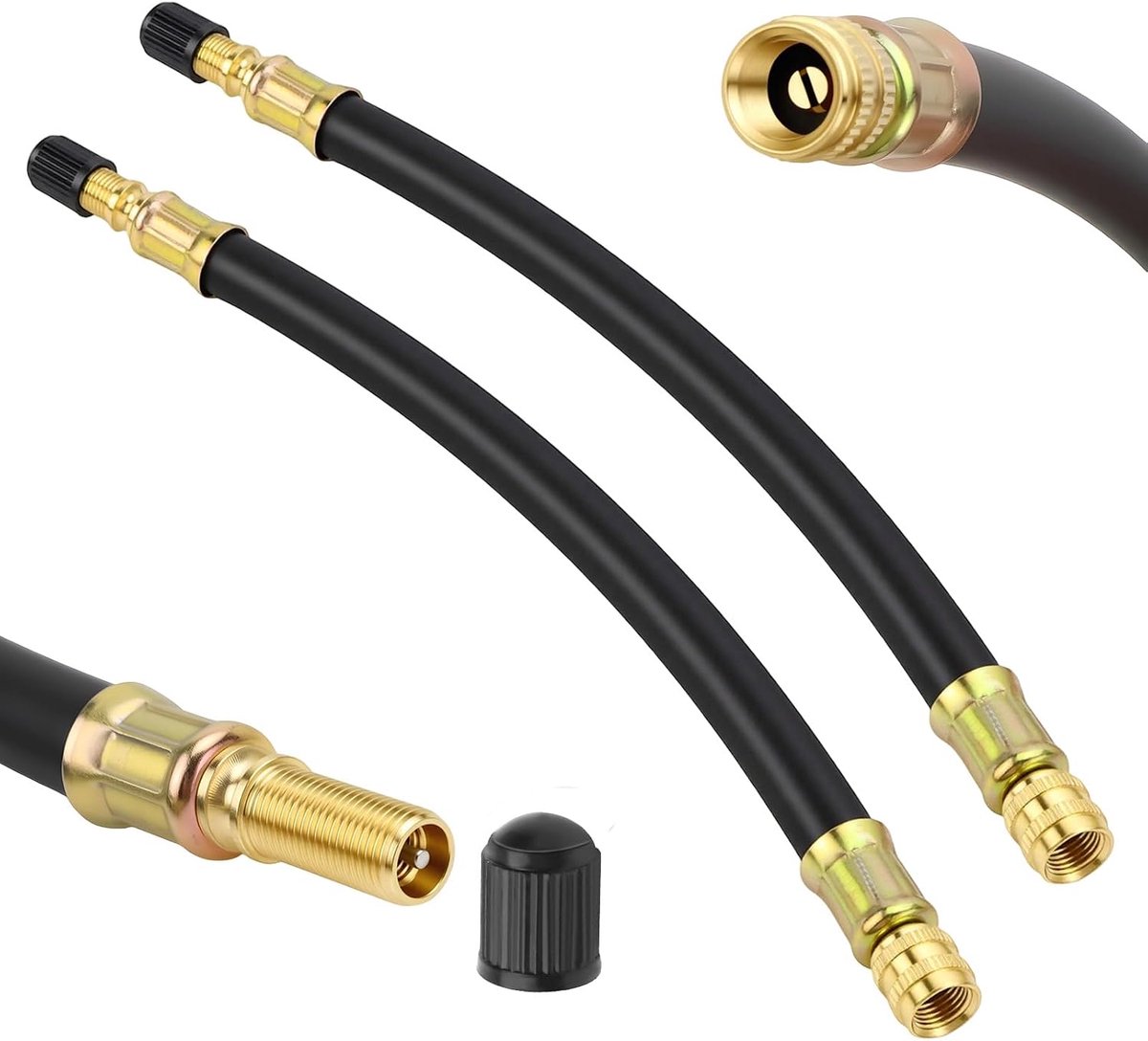 UGBO Bandventielverlenging, autoventieladapter, ventielverlenging, 210 mm, flexibele rubberen banden, ventieladapter - ShopVlot