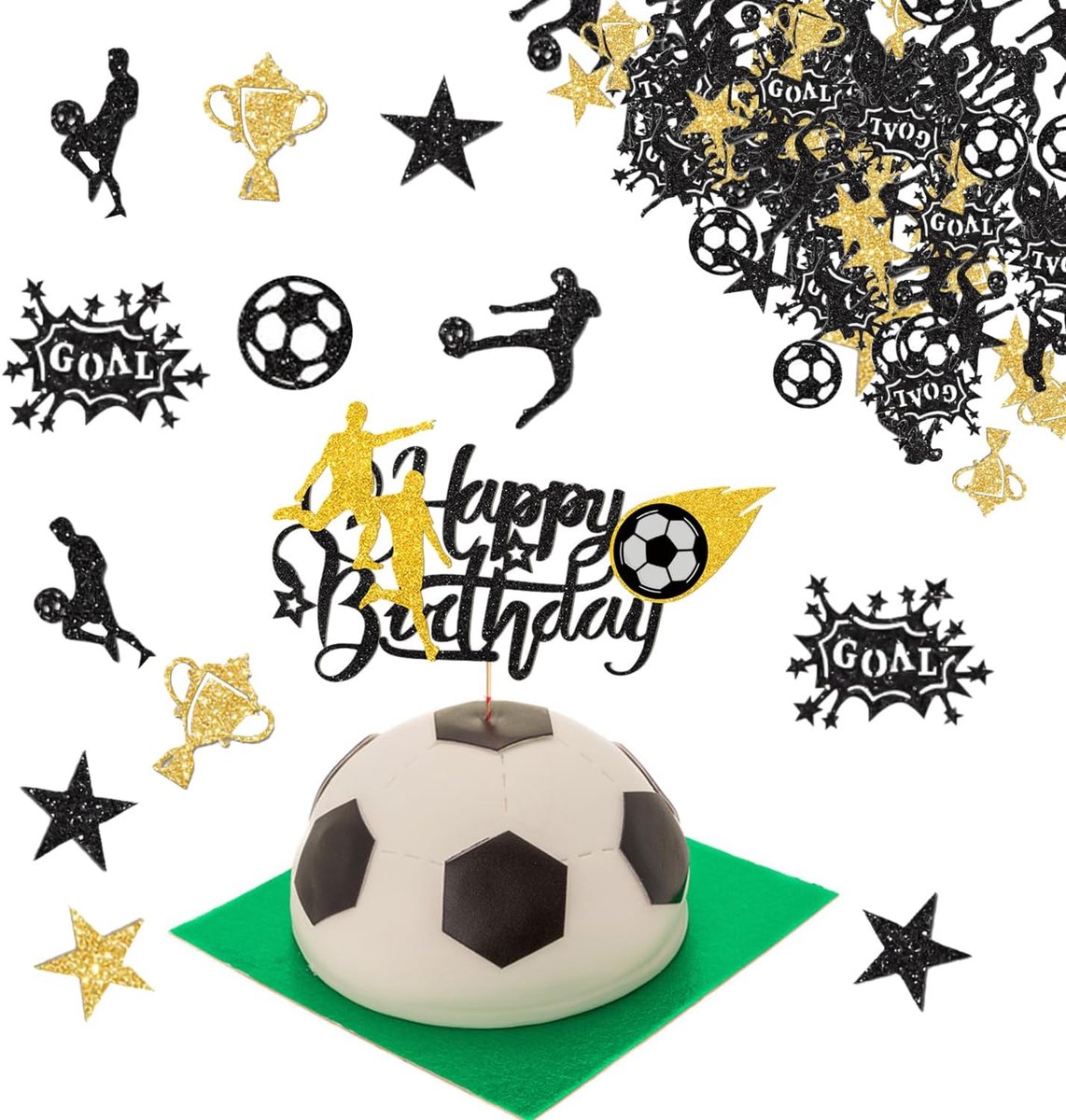 100 Pieces Football Confetti Decoration And 1 Flag, Birthday Party Desktop Sprinkling, Kids Party Decoration, Soccer - ShopVlot