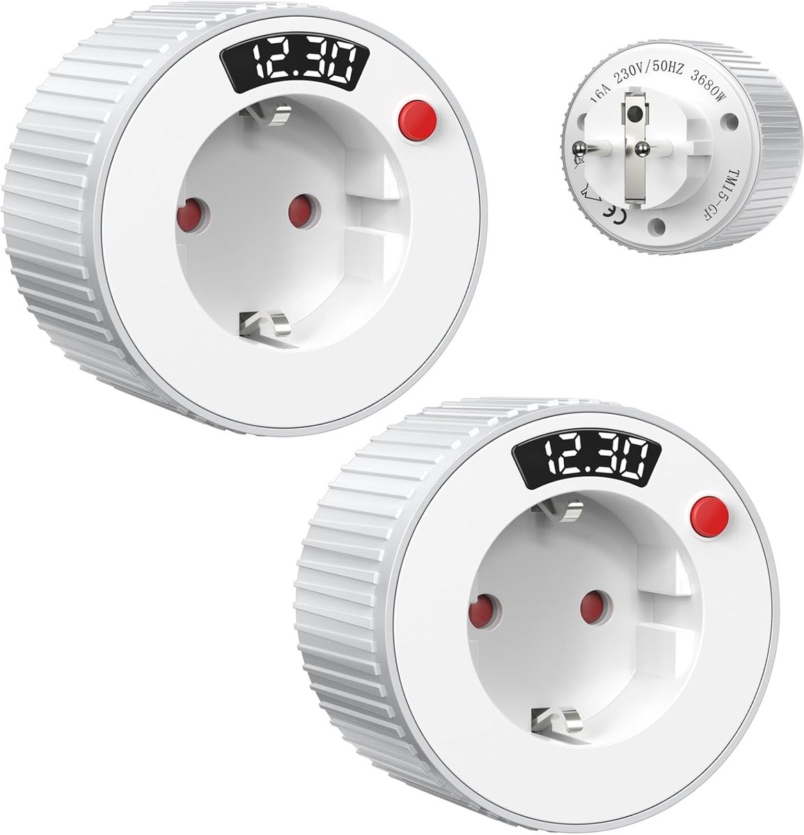 Timerstopcontact met led-display, 360° draaibediening, timer, stopcontact met 1-24 uur countdown, 3680 W, 230 V/16 A - ShopVlot