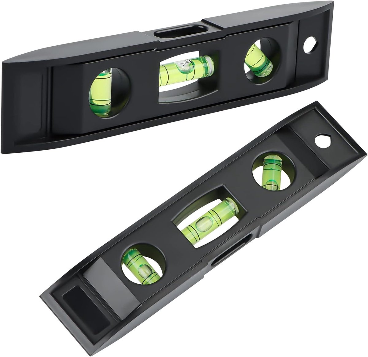 Spirit Level Small, 2 Pieces, 153 mm Spirit Level with Magnet, Torpedo Spirit Level with 3 Dragonflies, 45° 90° 180° - ShopVlot