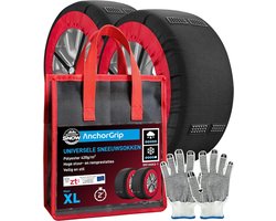 Sneeuwsokken auto camper XL - polyester met noppen - optimale grip - veilig op sneeuw en ijs - ShopVlot