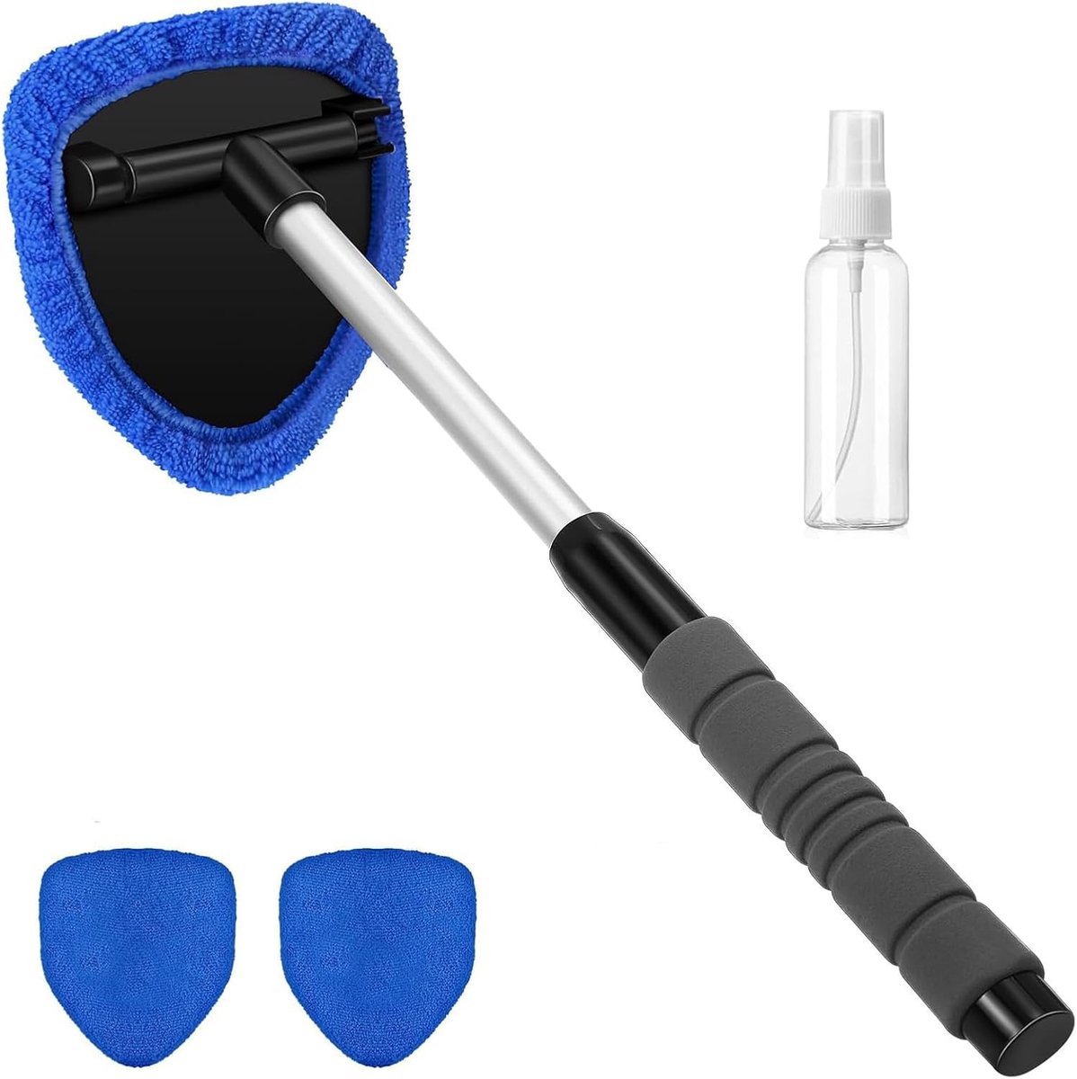 Voorruitenreiniger 5-delige set - telescopische stang - 3 microvezelpads - helder zicht met gemak - ShopVlot