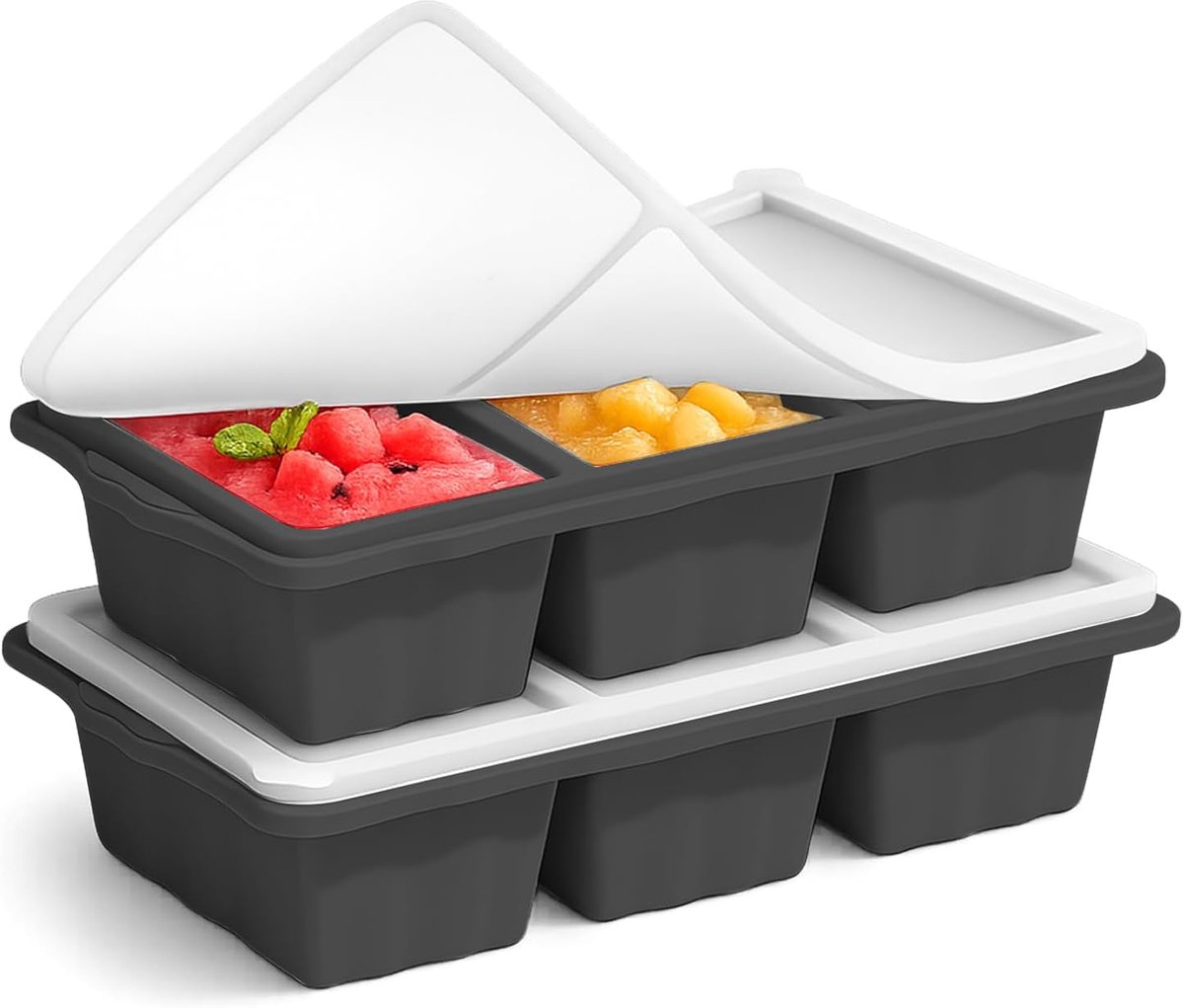 Siliconen vriesvormen voor soep - set van 2 - 250 ml - voor soep-ijsblokjes - ideaal voor bewaren - ShopVlot