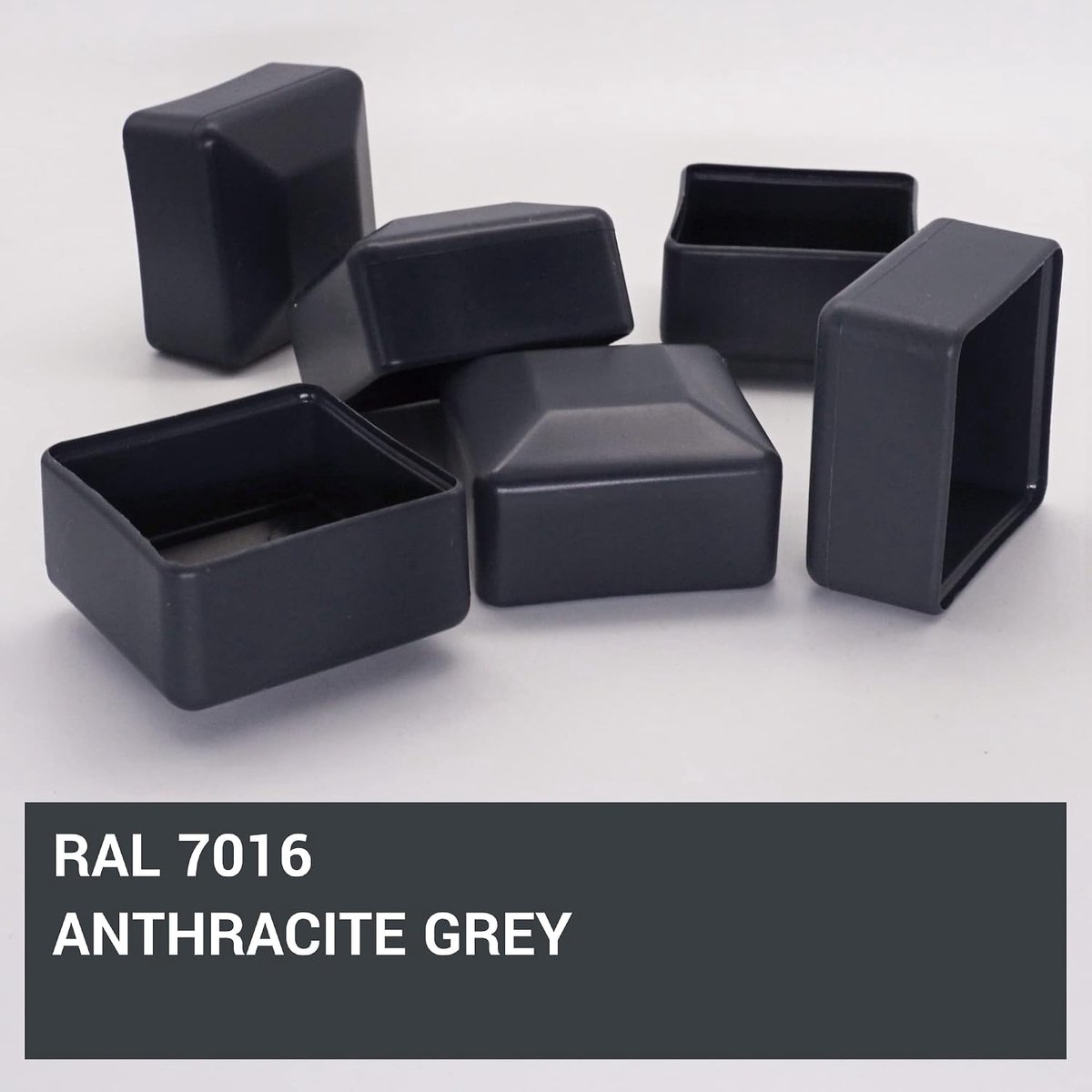 Fence caps 50 x 50 mm - kunststof - antraciet grijs RAL 7016 - ideaal voor afsluiting - ShopVlot