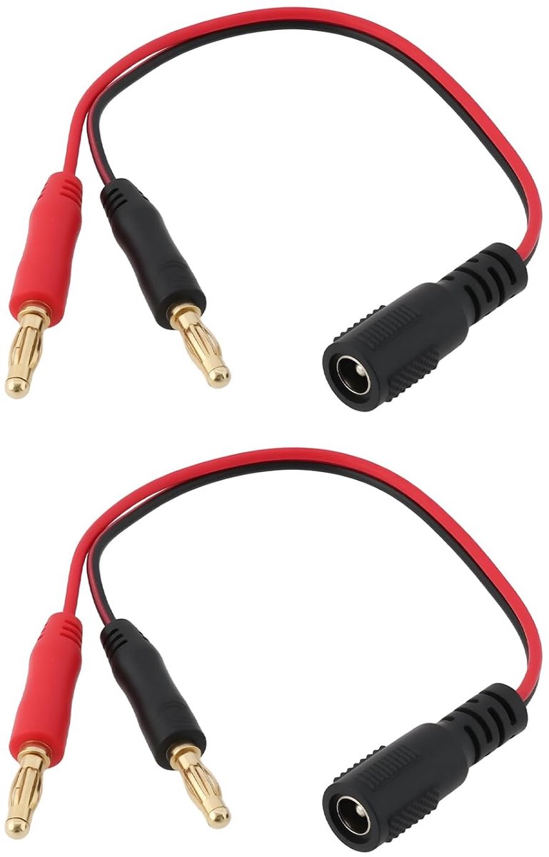 DC 5521 Female naar 4mm Banana Plug - 15cm laadkabel - Compatibel met Fat Shark - Betrouwbare aansluiting - ShopVlot