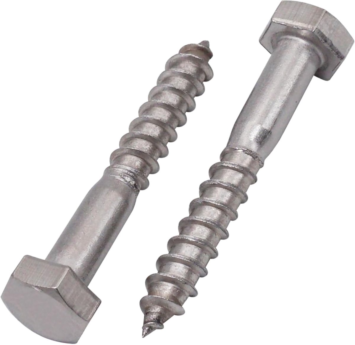 Houtschroeven M6 x 40 mm - RVS A2 - Hexagonale kop - Sterke verbinding voor houten constructies - ShopVlot