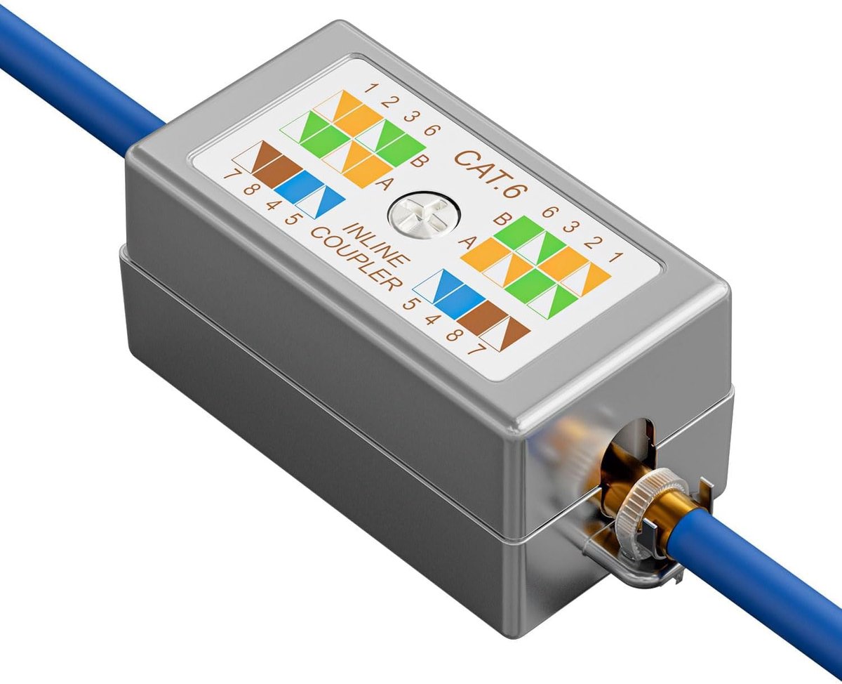 Ethernet junction box 10Gbps - Cat5e/Cat6 - afgeschermd - directe verbinding zonder koppelingen - ShopVlot