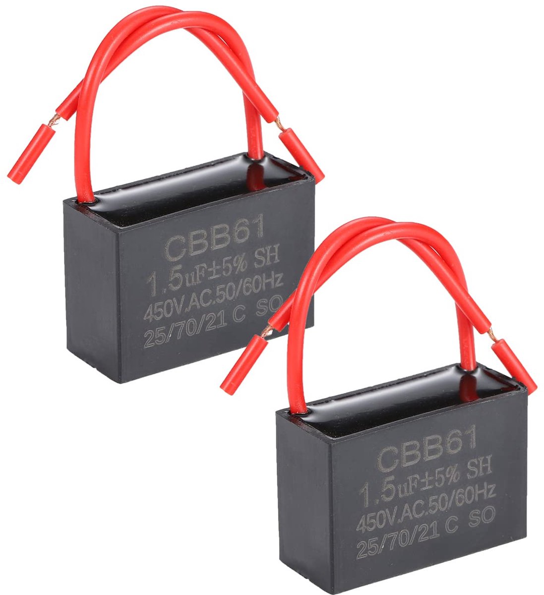 Ventilator Capacitor 1.5uF 450V AC - CBB61 - Non Polarity - Geschikt voor elektrische ventilatoren - ShopVlot