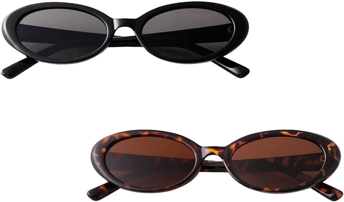 Zonnebril 90s Retro Stijl - Vintage Ovaal en Cat Eye - Mode met Smalle Rand - Perfect voor Reizen - ShopVlot
