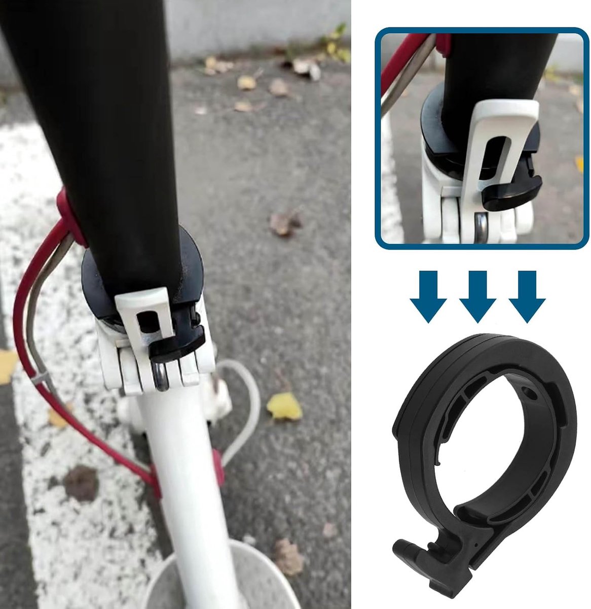 Scooter Vouwbare Ring - ABS Zwart - Duurzaam en Sterk - Eenvoudig te Installeren - ShopVlot
