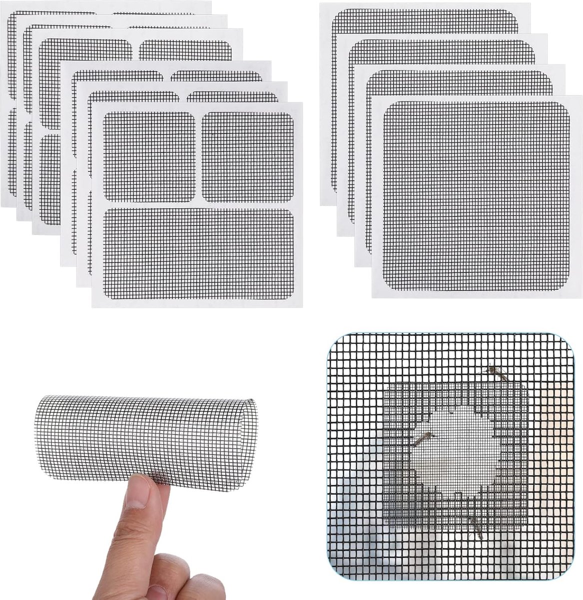 Raam herstel patch set - 10 vellen in 3 maten - glasvezel gaas - snelle reparatie voor raam- en wandbeschadigingen - ShopVlot