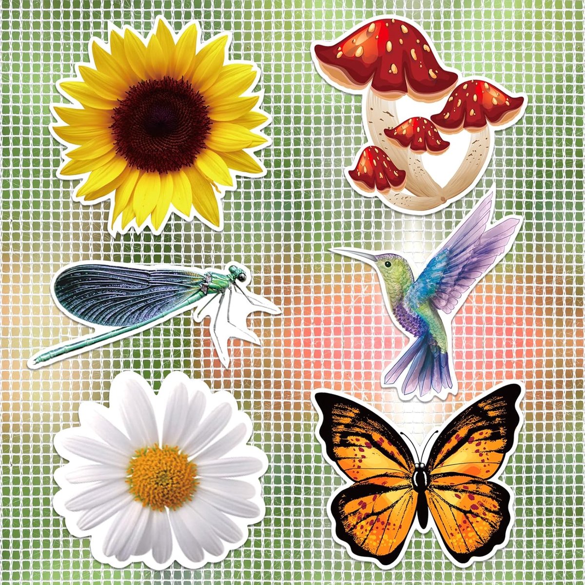 Floral screen door magnets 12 stuks - dubbele zijde - decoratieve bloemen en vlinders - bescherming voor huisdieren - m-winkel